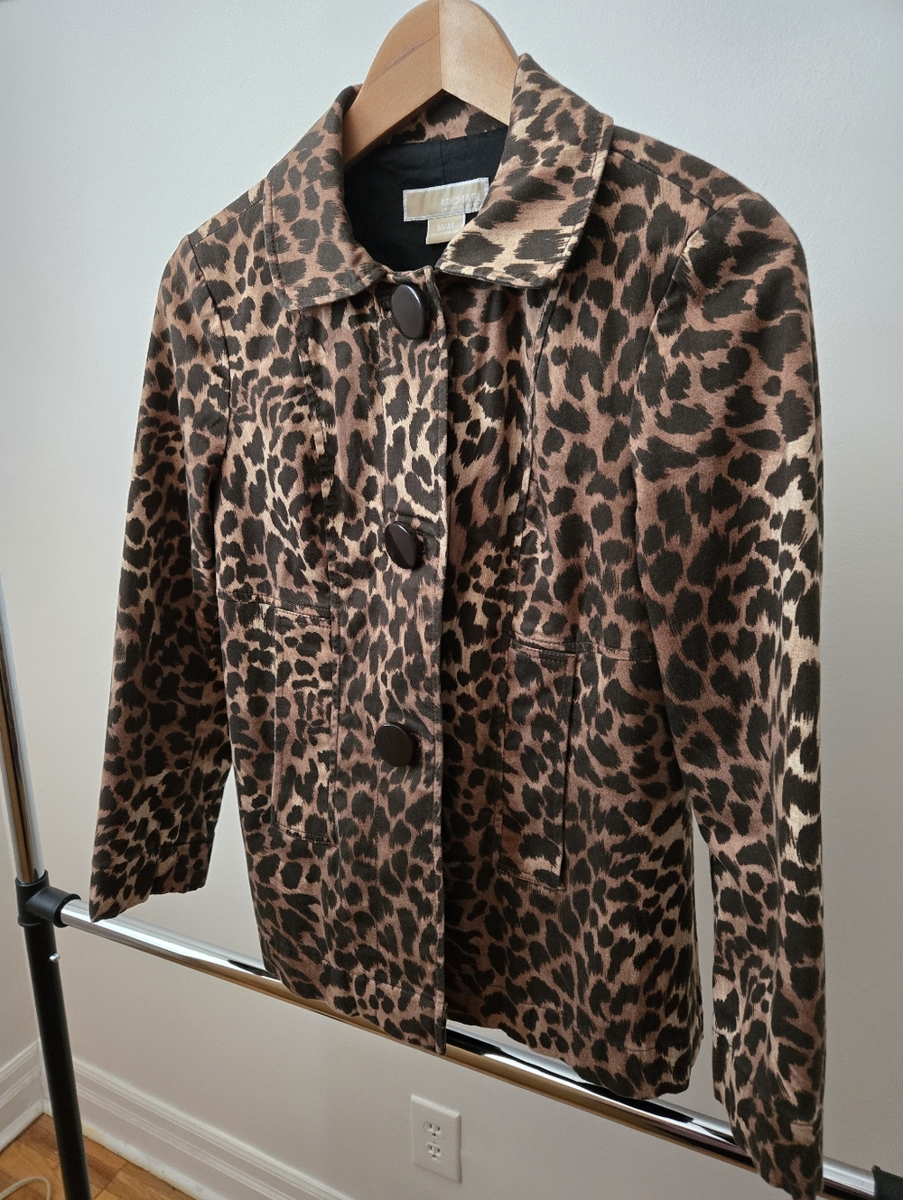 MICHAEL Michael Kors Leopard Print Button-Front Jacket